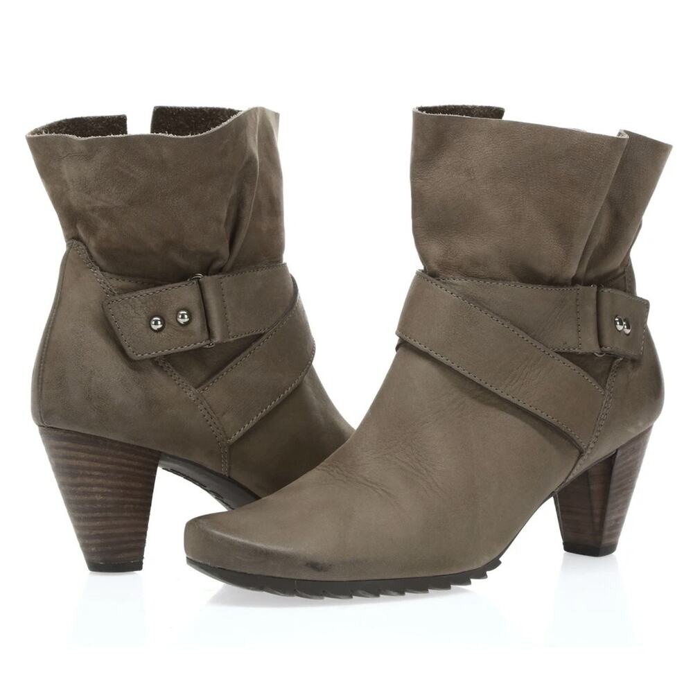 Paul Green Naomi Nubuck Leather Taupe Boot Bootie, Women's US Size 7.5